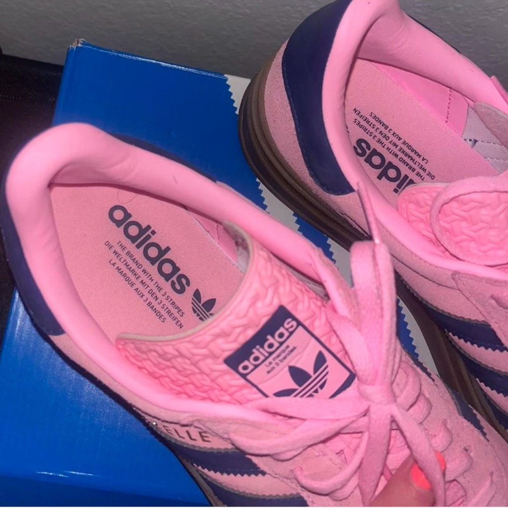 Adidas Gazelle Pink and Dark Blue Women's Sneakers - Picture 3 of 6